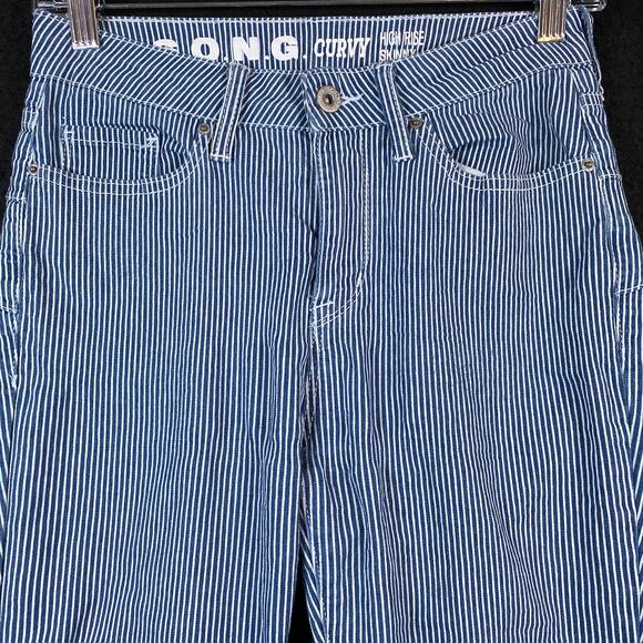 S.O.N.G Womens Jeans Blue Denim High Rise Skinny Ankle Grazer Distressed 5/27 - Picture 2 of 14